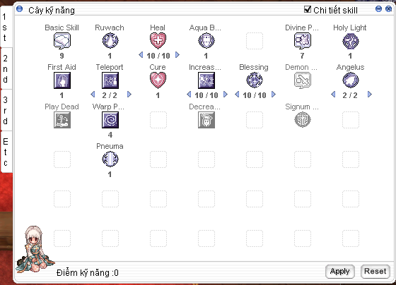 Full Support — bảng skill 1